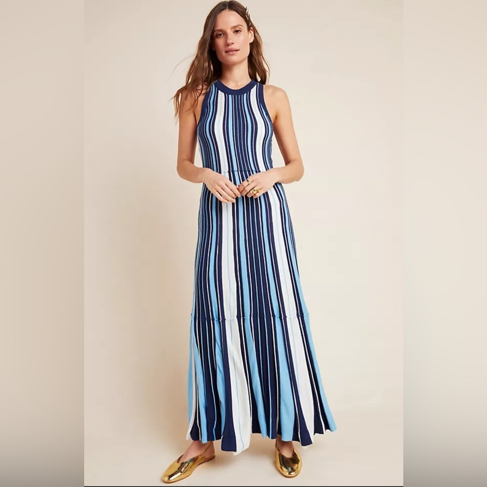 Anthropologie Maeve Lisane Knit Maxi Dress Size Medium Petite